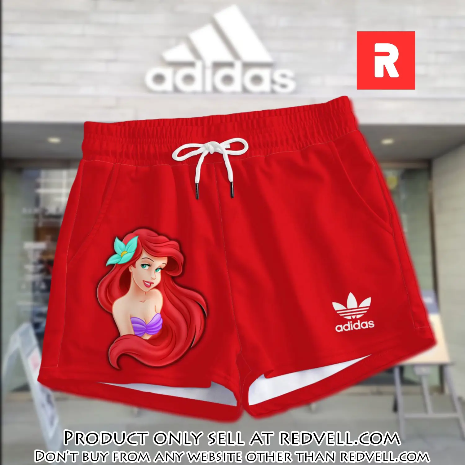 Premium ariel princess in adidas women shorts lady beach shorts wms1087 rv5554115